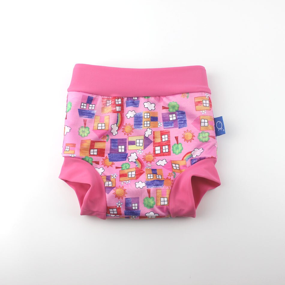 Infant Children Leakproof Swimming Nappies Newborn Baby High Waist Swimming Trunks Baby Boys Girls Cartoon Printed Swim Diapers