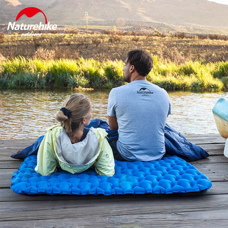 Naturehike Outdoor Camping Inflatable Cushion Moisture-proof Sleeping Bag Mattress Mat Pad With Inflatable Bag For 1-2 Persons