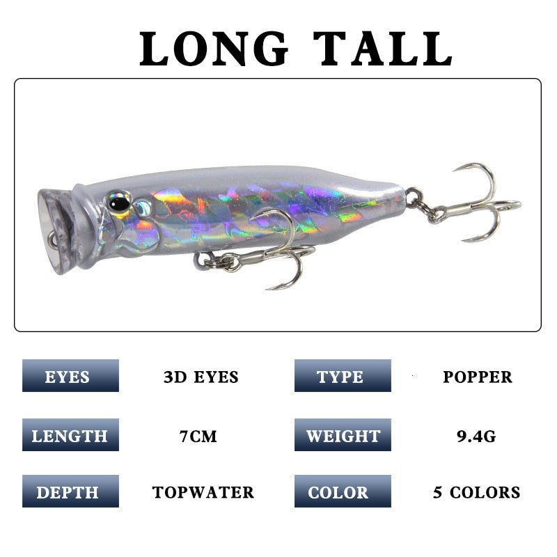 Popper Fishing Lures Weights 9.4g Topwater Lureisca Artificial Fishing Lure Fish Swim Bait Tackle Equipment Articulos De Pesca