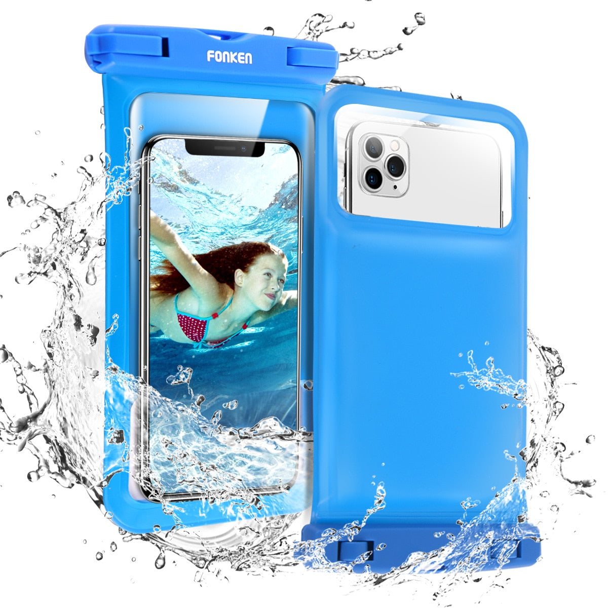 FONKEN Waterproof Case For Phone Cover Sea Swim Float Bag Underwater Swimming Dry Bag 6.5 inch Smartphone Sponge Floating Pouch