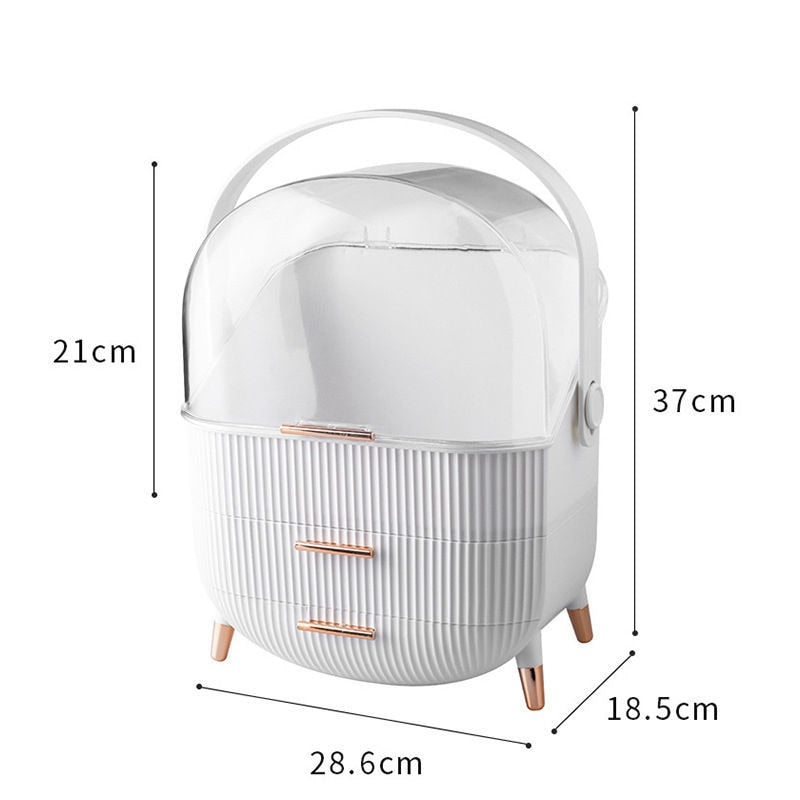 Makeup Organizer Cosmetic Storage Box Lipstick Rack Jewelry Storage Box Cosmetic Brush Portable Drawer with Cover Dust-proof