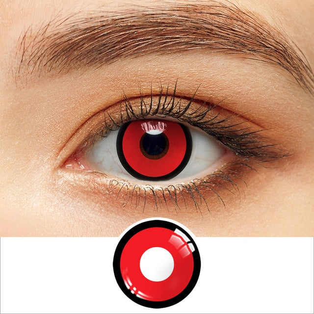 UYAAI 2pcs Halloween Colorful Contact Lenses Anime Cosplay Eye Lenses multicolored lenses Lenses White Black Red Lenses