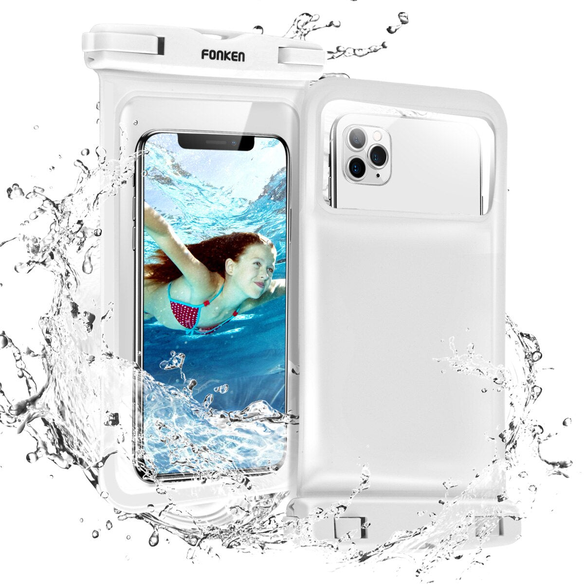 FONKEN Waterproof Case For Phone Cover Sea Swim Float Bag Underwater Swimming Dry Bag 6.5 inch Smartphone Sponge Floating Pouch