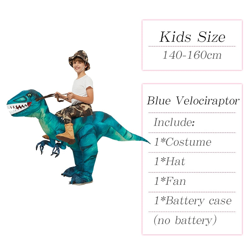 Velociraptor T REX Mascot Inflatable Costume For Kids Anime Halloween Costumes Dinosaur Birthday Gift For Party Cosplay Blow Up