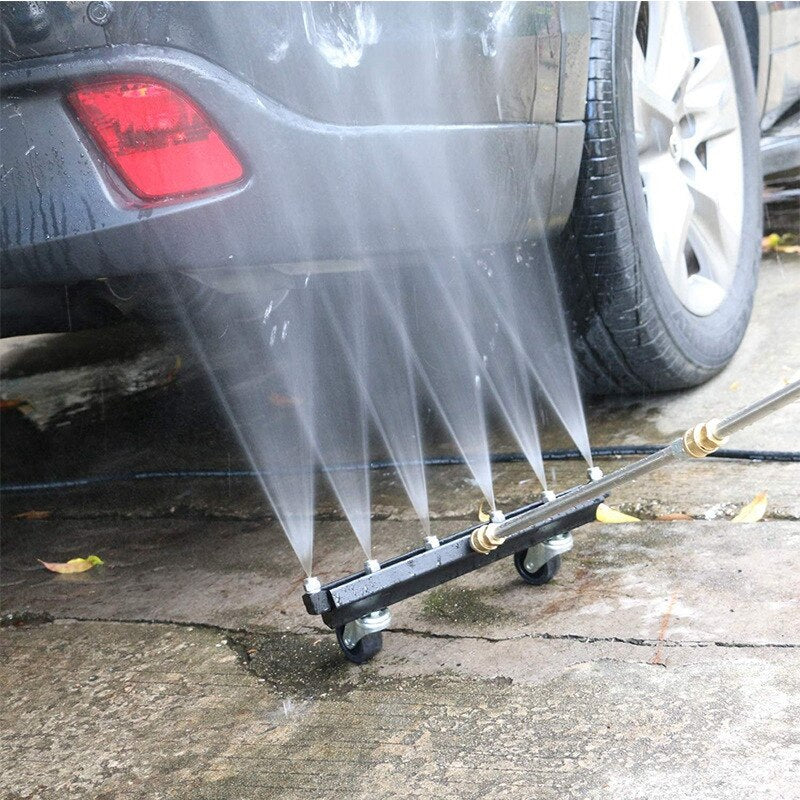 High Pressure Washer Undercarriage Cleaner,6 Nozzle Garden Cleaning Machine 4000 PSI Water Broom Cleaning Tool Kit