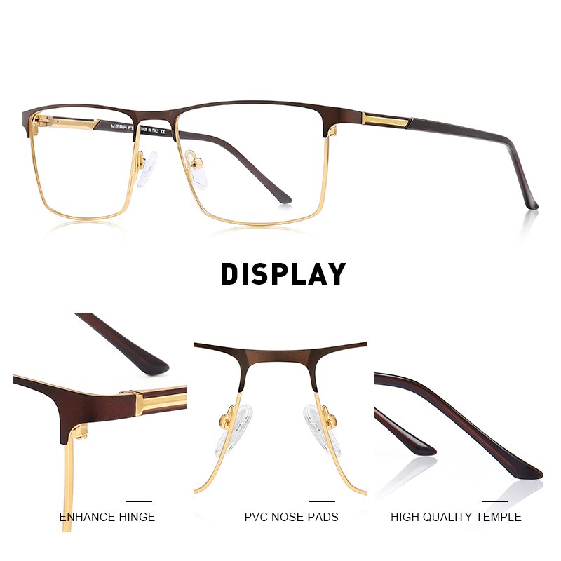 MERRYS DESIGN Men Luxury Glasses Frame Male Square Optical  Business Style Myopia Prescription Hyperopia Alloy Eyeglasses S2052