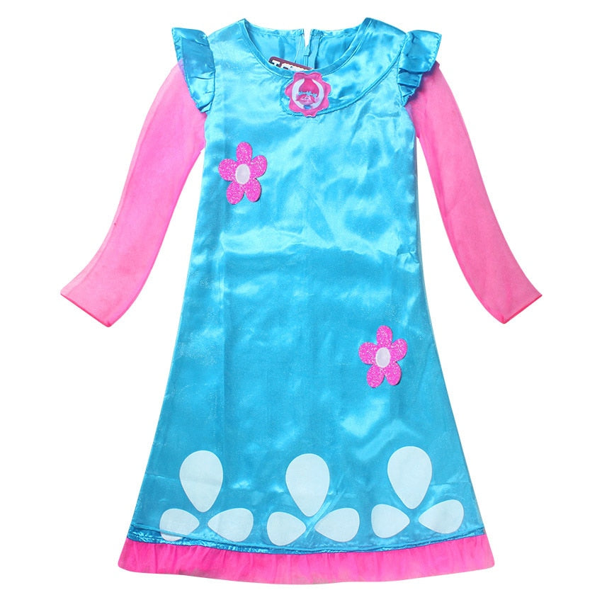 Kids Costumes Girls Dresses Trolls Poppy Costume Dress For Girls Halloween Costumes for Kids Carnaval Costume Fancy Dress