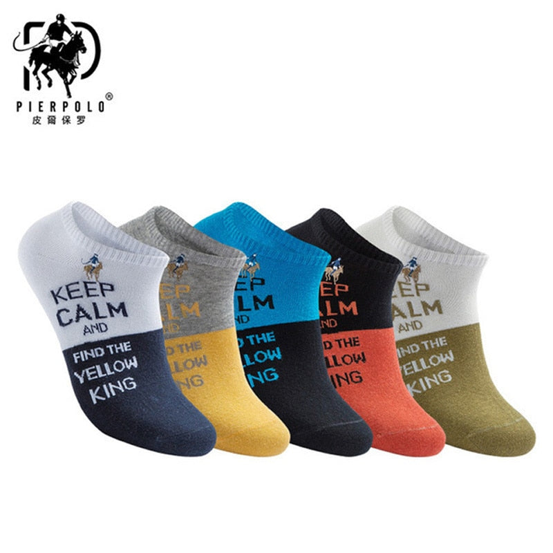 PIER POLO Socks Men Hot Sale Summer Socks Cotton Men's Fashion Short Socks 5 pairs/lot harajuku Happy Socks Men