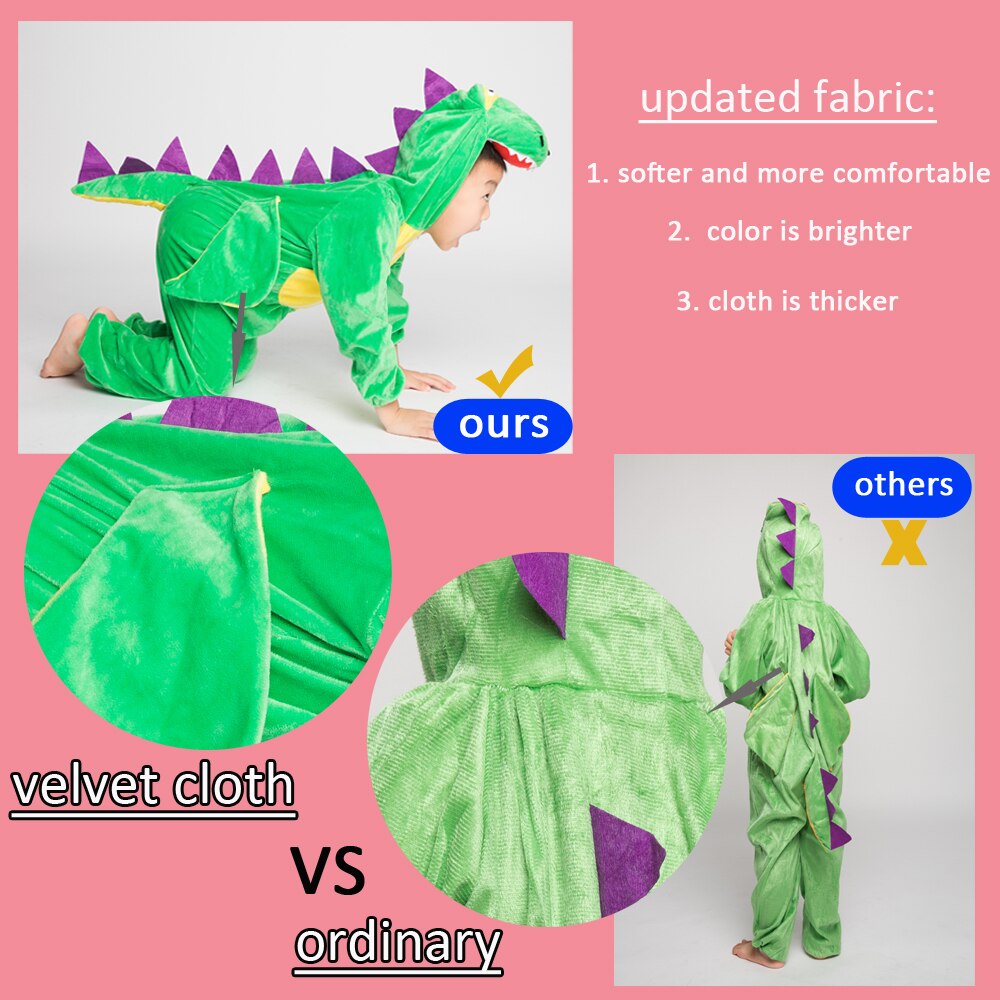 Umorden Boys Girls Cute Animal Dinosaur Costume Cosplay for Kids Child Fantasia Children's Day Halloween Purim Party Fancy Dress