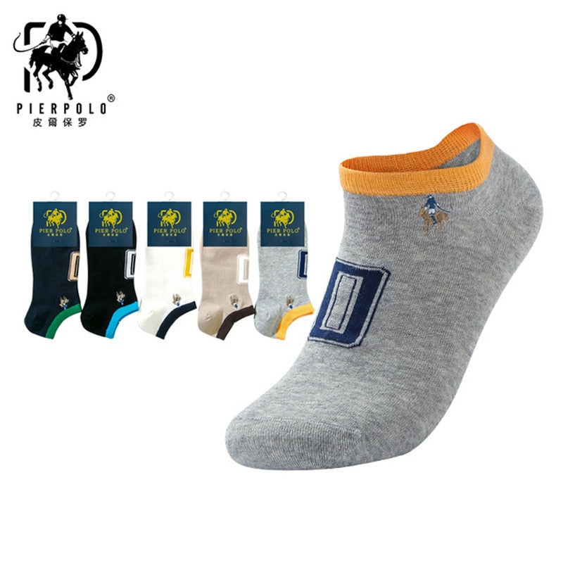 PIER POLO Socks Men Hot Sale Summer Socks Cotton Men's Fashion Short Socks 5 pairs/lot harajuku Happy Socks Men