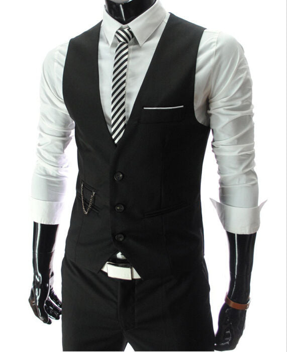 2023 New Arrival Dress Vests For Men Slim Fit Mens Suit Vest Male Waistcoat Gilet Homme Casual Sleeveless Formal Business Jacket