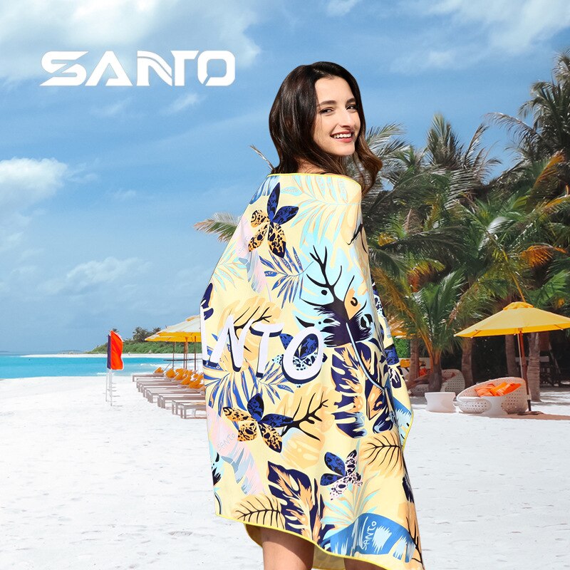 SANTO Quick Drying Beach Bath Towel Microfiber Magic Soft Lint Ecofriendly Cloth Camping Comfortable Hiking Swimming 4 Colors