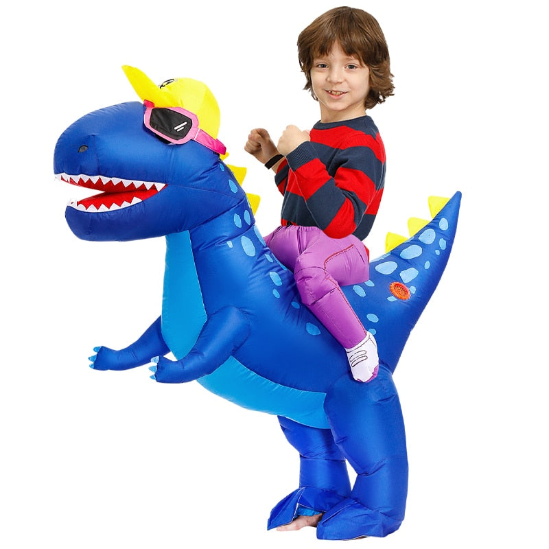 Kids Child Dinosaur Inflatable Costume Cartoon Anime Dress Suit Purim Halloween Christmas Party Cosplay Costumes for Boys Girls
