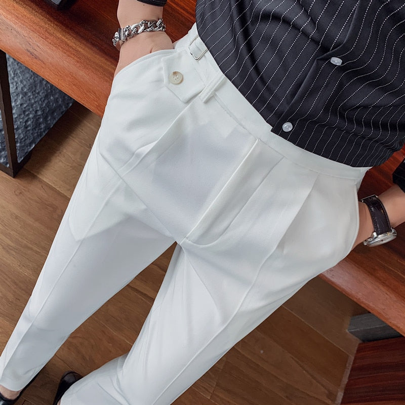 High Quality White Wedding Dress Pants Men Business Suit Pant Casual Slim Fit Formal Pants Pantalon Costume Men Suit Trousers