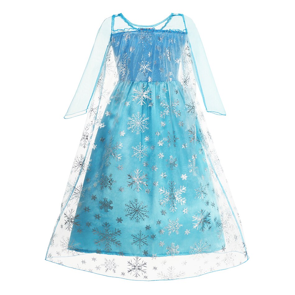 Disney 2022 Snow Queen Elsa Princess Costume Girls Halloween Party Frozen Elsa Dress Up Clothing Kids Sequins Dresses Vestidos