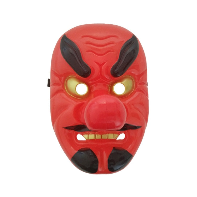 Plastic Tengu Long Nose Mask Horror Japanese Warrior Mask Halloween Festive Holiday Cosplay Mask Kit Party Supplies