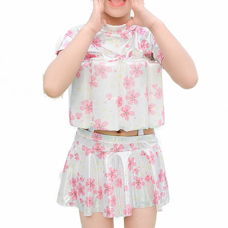 Kids Baby Girl Buoyancy Float Swimsuit With Skitt UV Protection UPF50+ Children Swimwear Baby Learning Swim Dress Bathing Suit