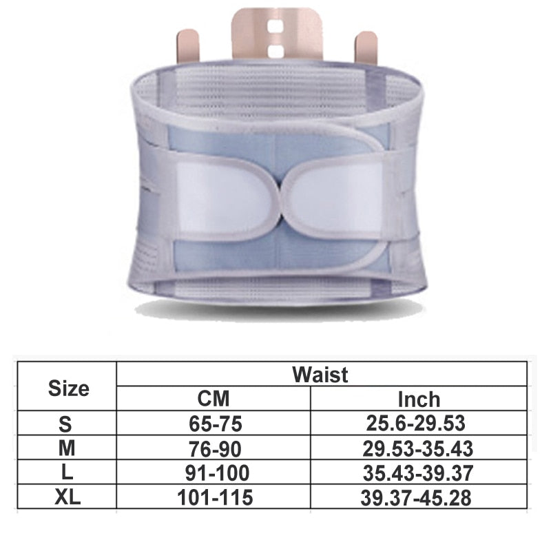 Orthopedic Tourmaline Self-heating Magnetic Steel Bone Waist Widen Belt Men Women Lumbar Support Back Brace Belt With 3pcs Pad