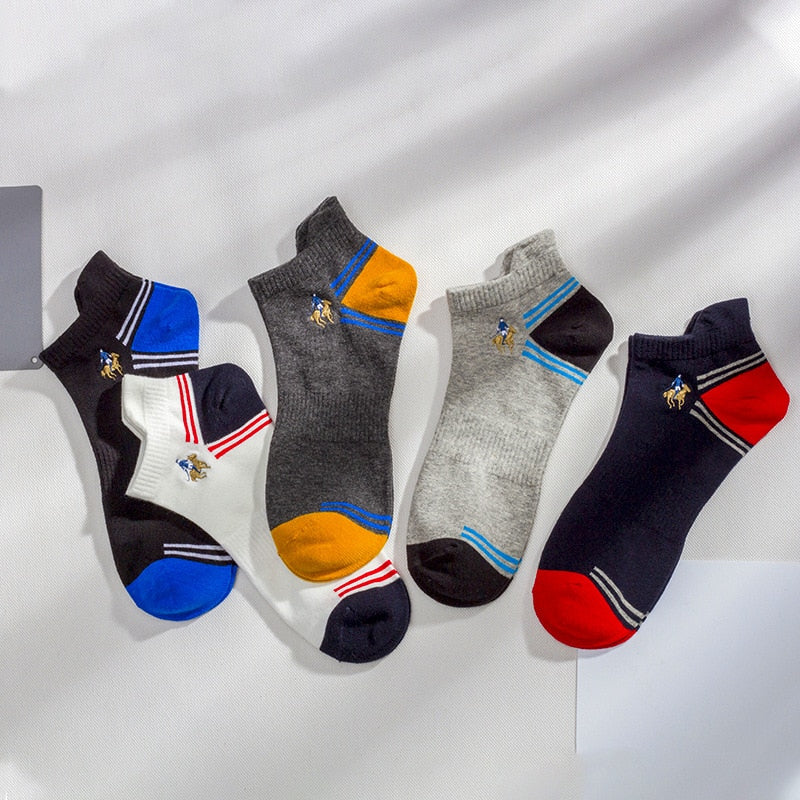 PIER POLO Socks Men Hot Sale Summer Socks Cotton Men's Fashion Short Socks 5 pairs/lot harajuku Happy Socks Men