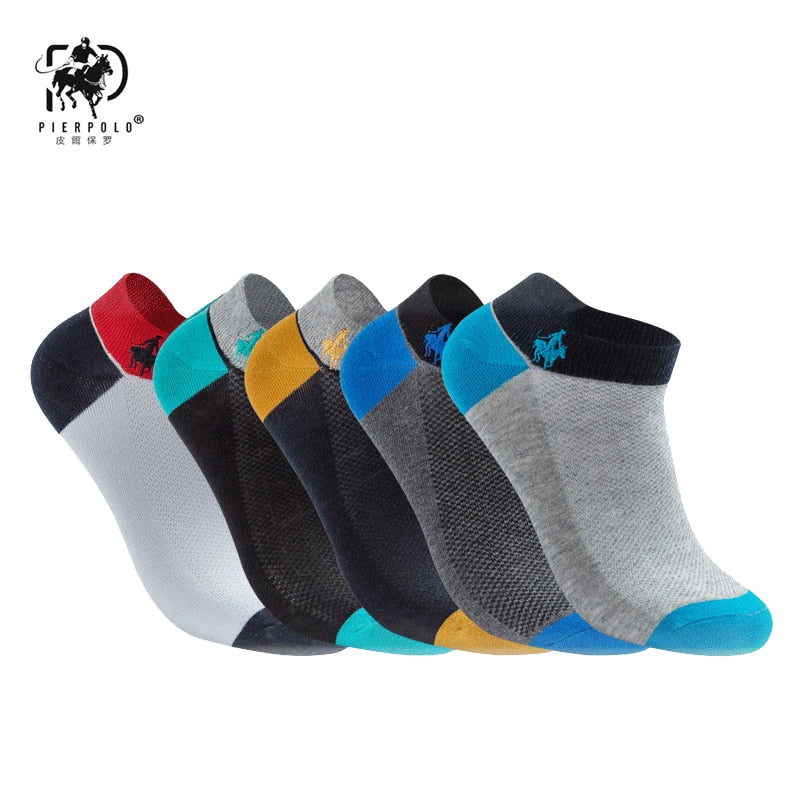 PIER POLO Socks Men Hot Sale Summer Socks Cotton Men's Fashion Short Socks 5 pairs/lot harajuku Happy Socks Men