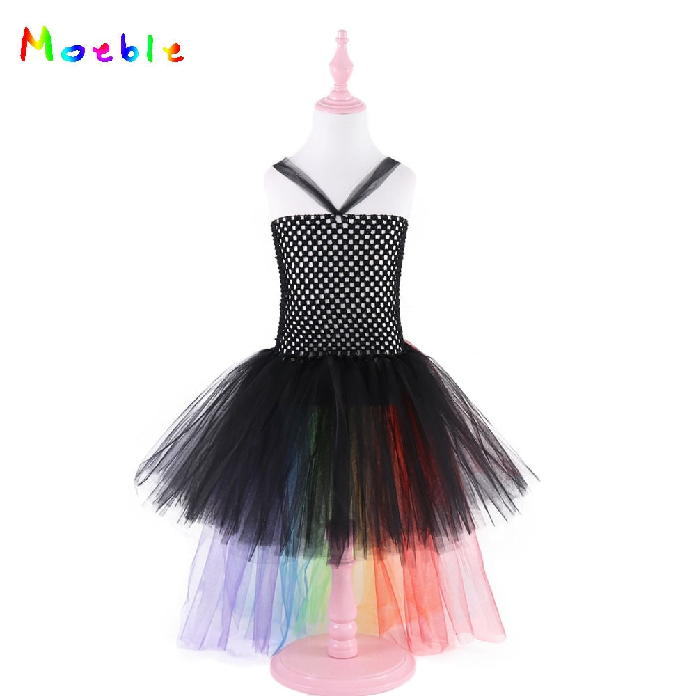 Rock Star Theme Dress for Girls Tutu Dress Cosplay Costume Flower Girl Wedding Tulle Dresses Baby Halloween Carnival Ball Gown