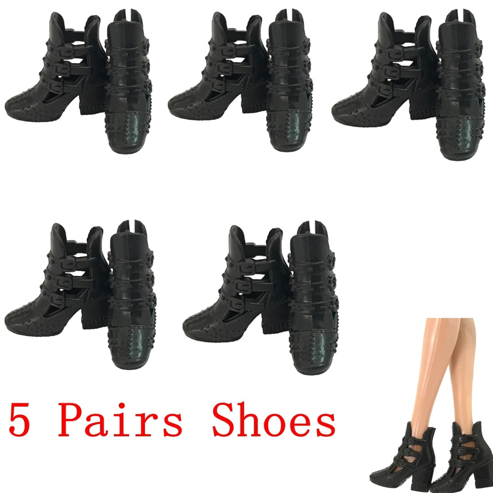 NK Hot sale  Doll Shoes Colorful Cute Heels Fashion  Hangers For Barbie Doll Accessories  High Quality Baby Playhouse Toy JJ