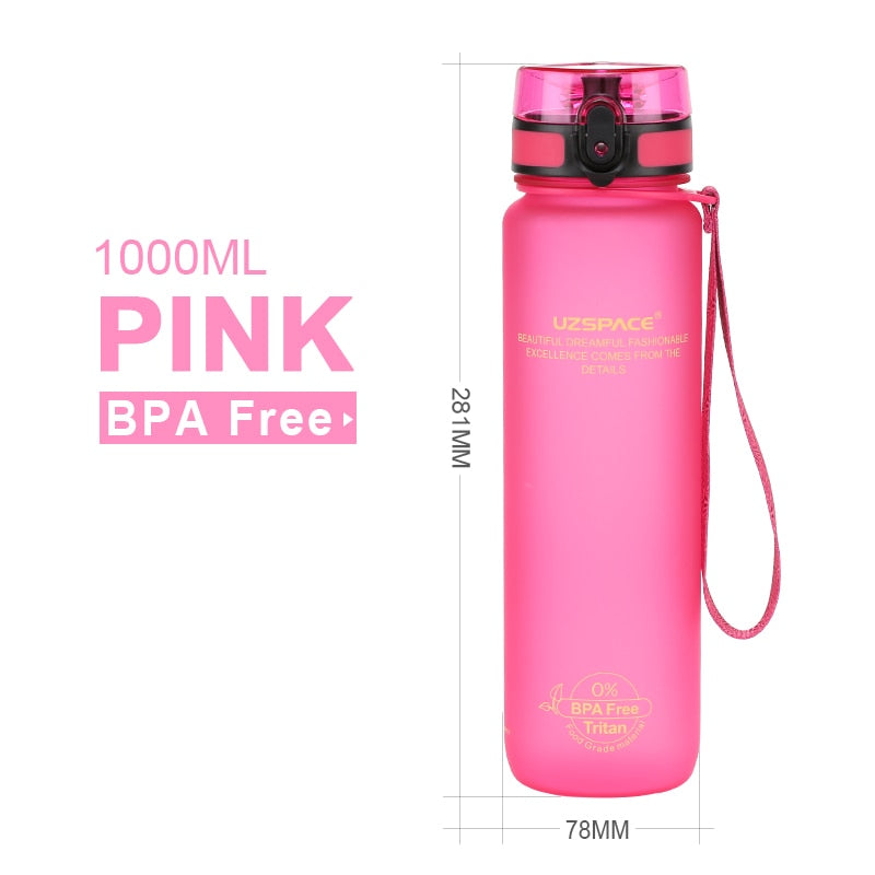 1000ml Large Capacity Water Bottle Portable Leakproof Shaker Frosted Plastic Drinkware Travel Camp Sports Direct Drinking Bottle