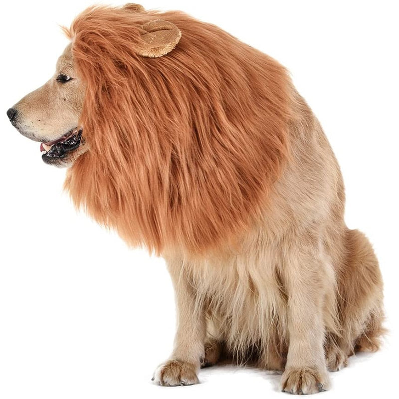 Benepaw Comfortable Small Medium Large Dog Lion Mane Adjustable Wig Durable Pet Outfits Halloween Costume Easy To Clean