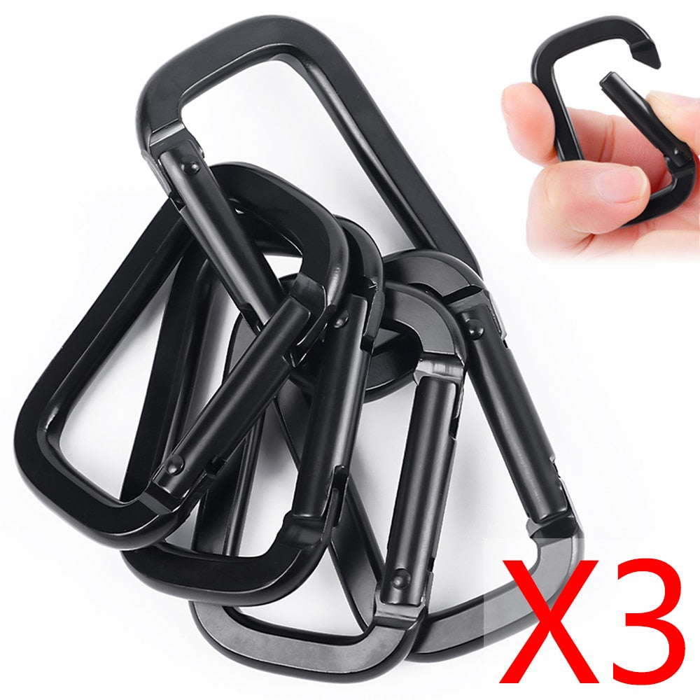 20Pcs Mini Carabiner Keychain Alluminum Alloy D-ring Buckle Spring Snap Clip Hooks Keychain Carabiner for Keys Camping Tools