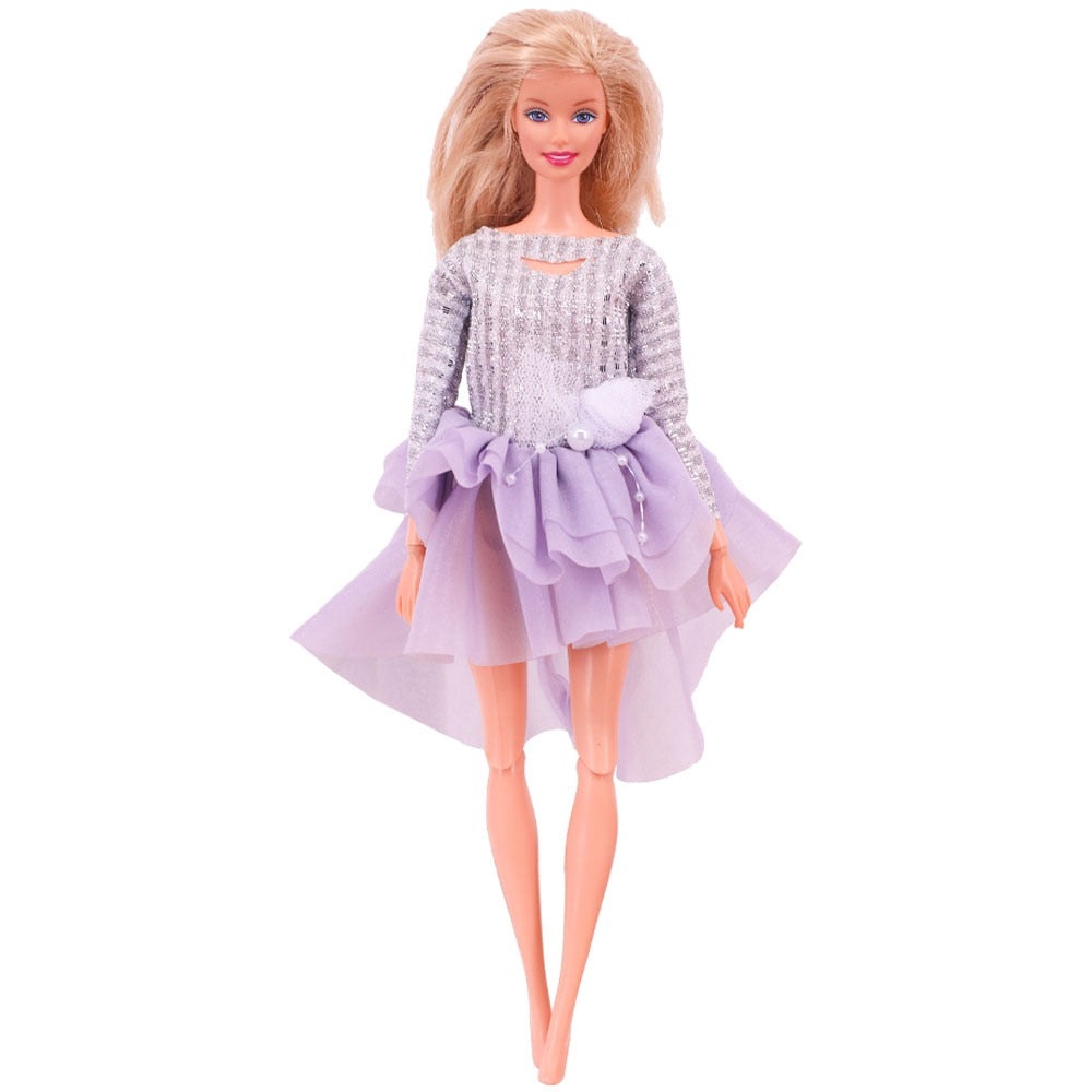 30Cm Purple Barbies Doll Clothes,Fashion Coat,Pants,Dress,  11.8 Inch Dolls,Gift,Barbies Accesories,Miniature Items