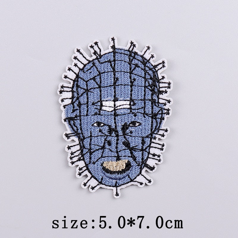 Horror Punk Embroidery Patch Iron On Patches For Clothing Embroidered Patches For Clothes Movie Role Fusible Patch Sticker Badge