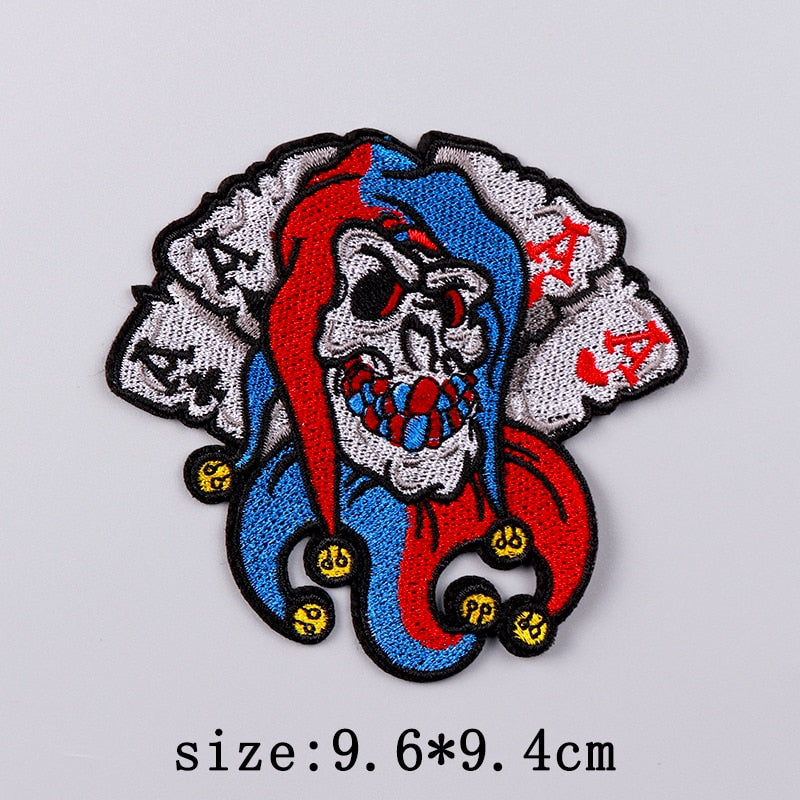 Horror Punk Embroidery Patch Iron On Patches For Clothing Embroidered Patches For Clothes Movie Role Fusible Patch Sticker Badge