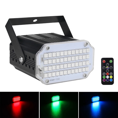 ALIEN 48 LED RGB UV White Strobe Lights Disco DJ Party Holiday Christmas Music Club Sound Activated Flash Stage Lighting Effect