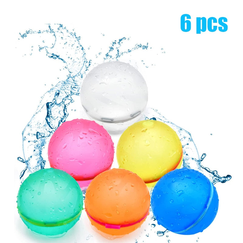 Magnetic Reusable Water Balloons Refillable Water Balloon Quick Fill Self Sealing Water Bomb Splash Balls for Kids Swimming Pool