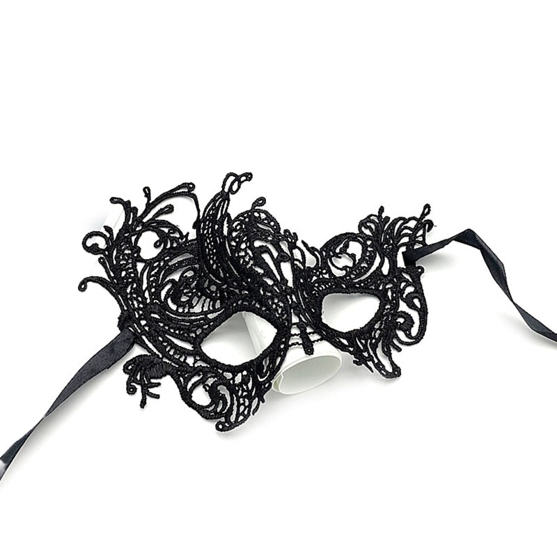 Women Hollow Lace Masquerade Face Mask Sexy Cosplay Prom Party Props Costume Halloween Masquerade Mask Nightclub Queen Eye Mask