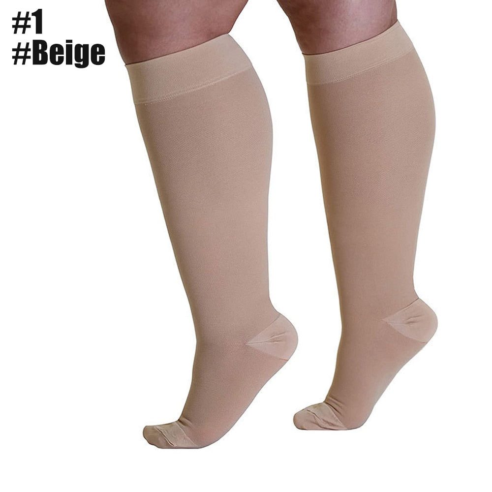 1Pair Plus Size S-7XL Running Athletics Compression Sleeves Leg Calf Men 30-40mmHg Toeless Stockings Medical Varicose Veins Sock