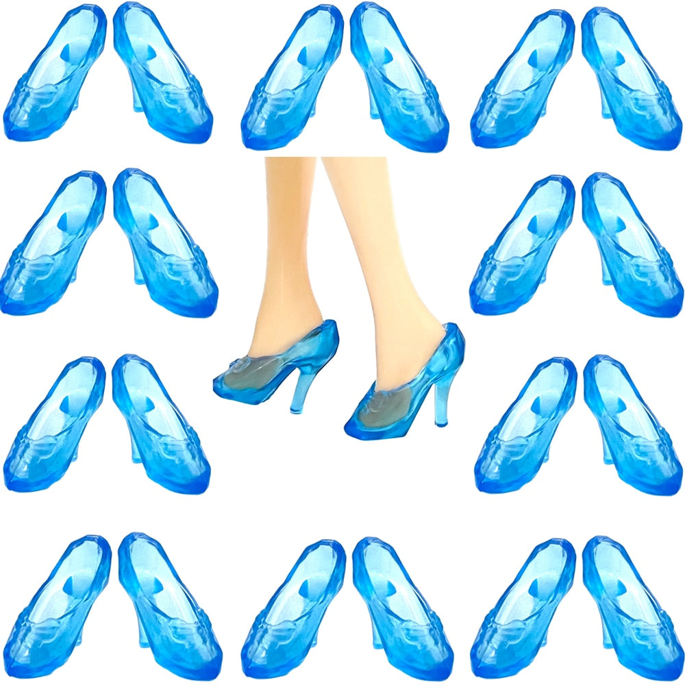 NK Hot sale  Doll Shoes Colorful Cute Heels Fashion  Hangers For Barbie Doll Accessories  High Quality Baby Playhouse Toy JJ