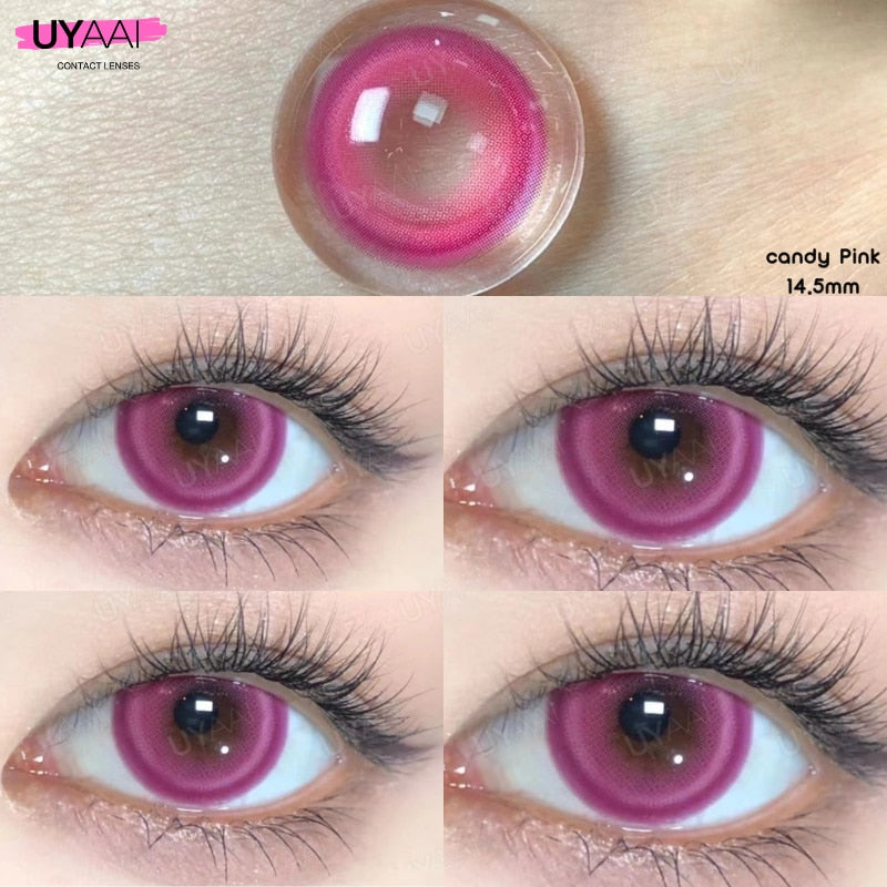 UYAAI 2pcs Halloween Colorful Contact Lenses Anime Cosplay Eye Lenses multicolored lenses Lenses White Black Red Lenses