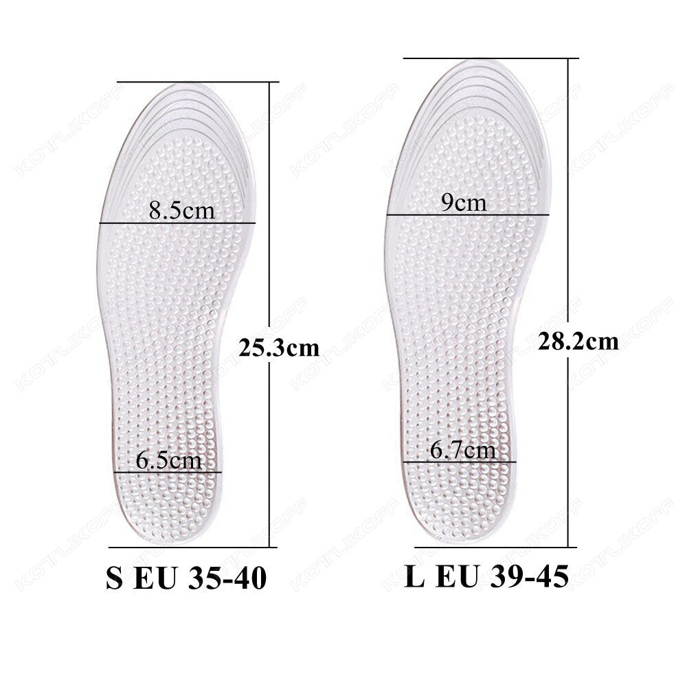 Silicone Sports Insoles For Shoes Air Shock Absorption Cushion Anti-Pain Padding Fascitis Plantar Relief Shoe Sole Foot Massager