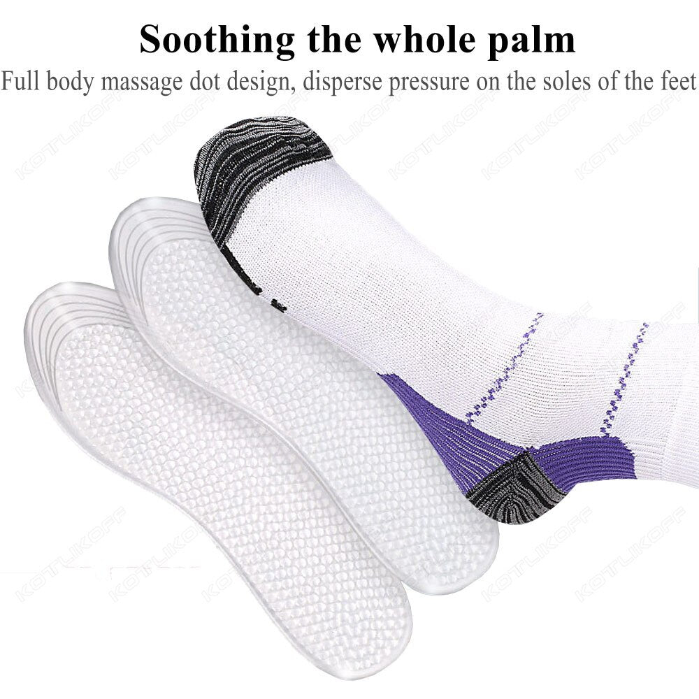 Silicone Sports Insoles For Shoes Air Shock Absorption Cushion Anti-Pain Padding Fascitis Plantar Relief Shoe Sole Foot Massager