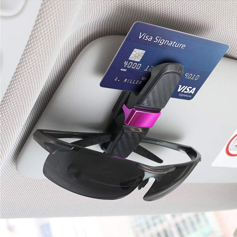 Car Glasses Case Auto Sun Visor Glasses Holder Sunglasses Clip Card Ticket Holder Pen Case Clip Box Universal Accessories