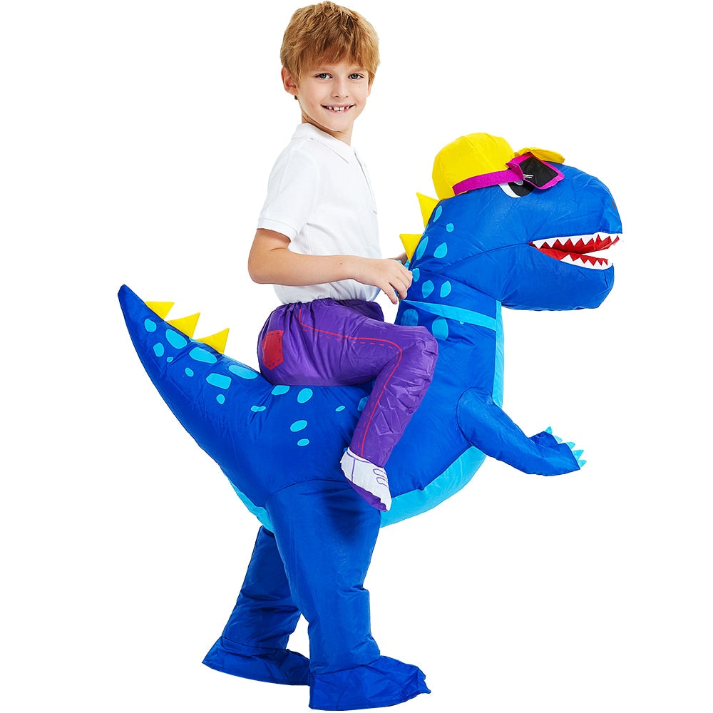 Kids Child Dinosaur Inflatable Costume Cartoon Anime Dress Suit Purim Halloween Christmas Party Cosplay Costumes for Boys Girls