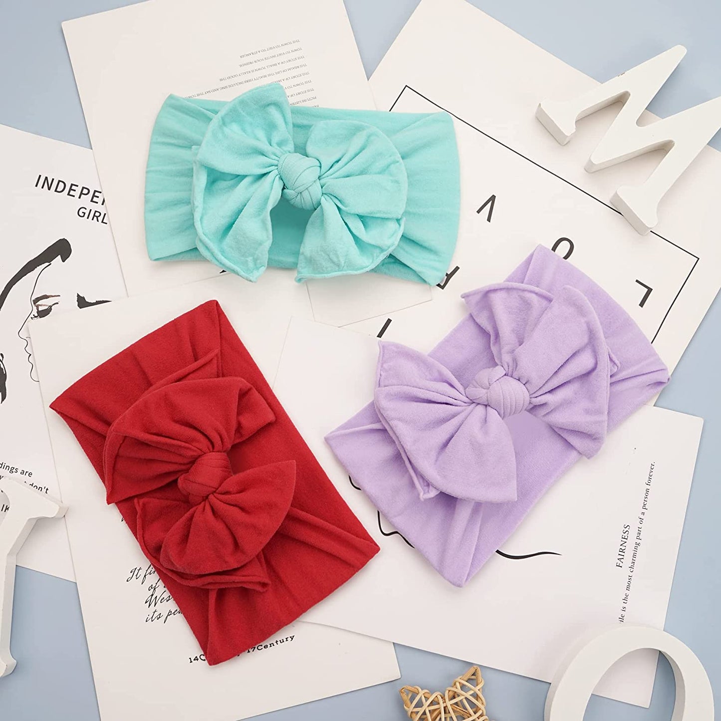 12 Pcs Baby Headband Newborn Soft Elastic Baby Turban Headband Bowknot Headbands for Baby Girls