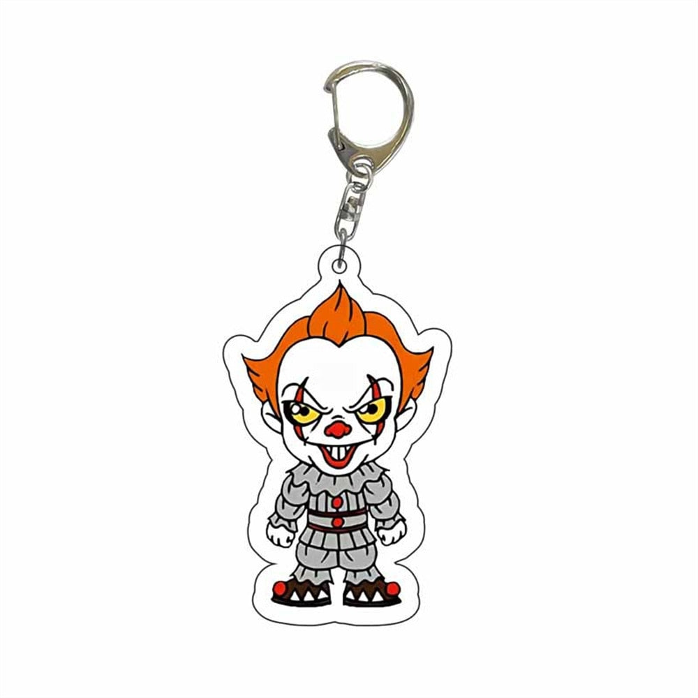New Women Men Arcylic Keychain Horror Movie Scream Clown The Nun Ripper Acrylic Pendant Keyring Jewelry Christmas Gifts