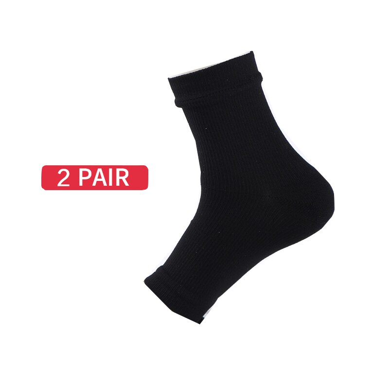 Plus Size S-2XL 2Pairs Socks Foot Compression Sleeve Anti Plantar Support Anklets Protector Basketball Soccer Ankle Relief Sock
