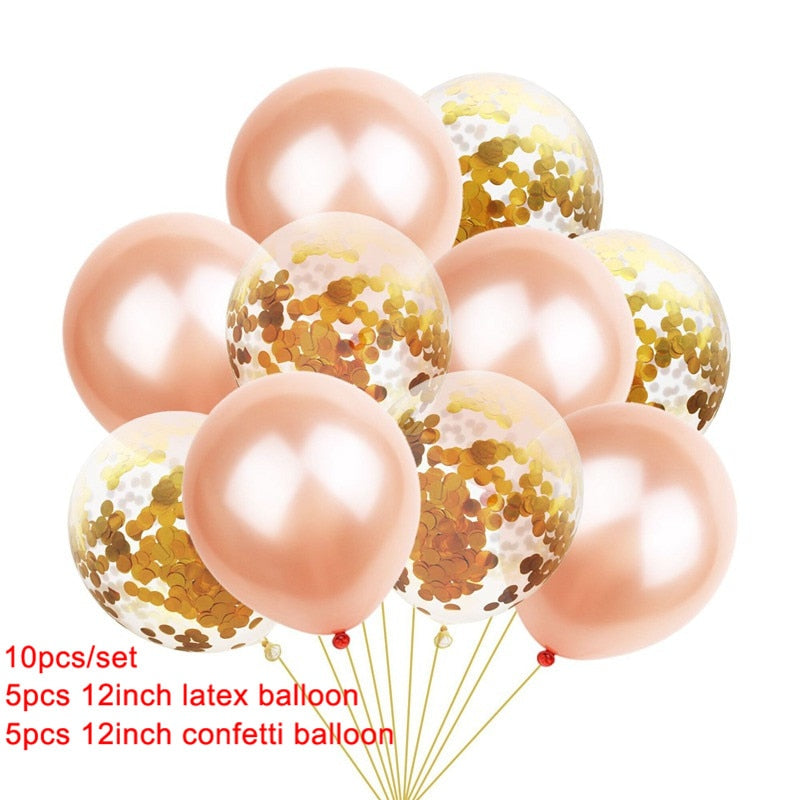 10pcs Multi Rose Gold Heart Foil Balloons Helium Balloon Kids Birthday Party Decorations Wedding Balloons Baby Shower Supplies