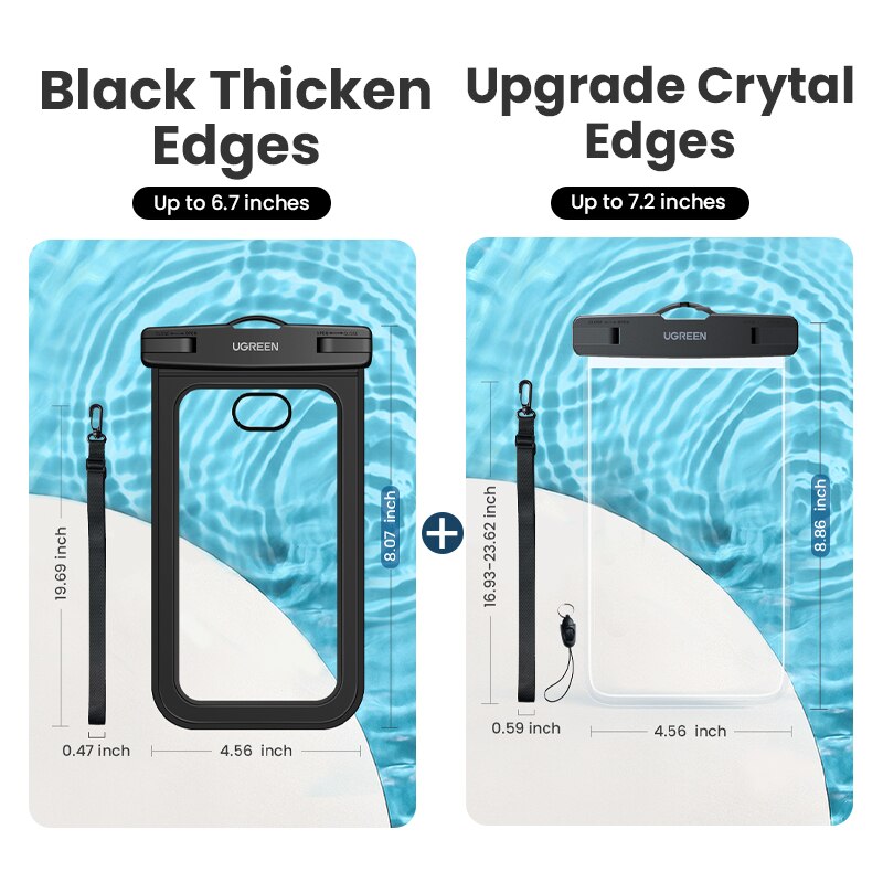 UGREEN IPX8 Waterproof Phone Case Bag For iPhone 14 13 12 Pro Max Protective Case For Samsung Xiaomi Universal Swim Pouch Bag