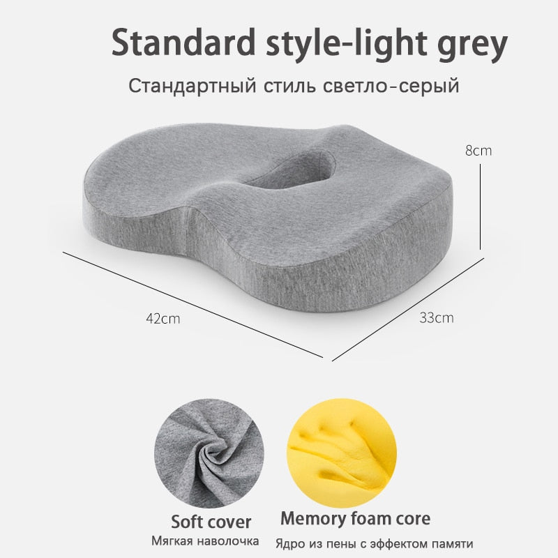 Memory Foam Lumbar Cushion Orthopedic Pillow Office Chair Cushion Support Waist Back Pillow Sets Car Seat Cushion Hips Massager