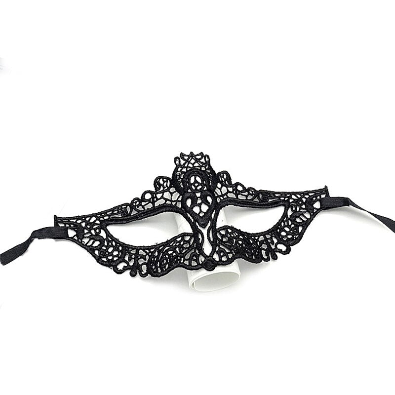 Women Hollow Lace Masquerade Face Mask Sexy Cosplay Prom Party Props Costume Halloween Masquerade Mask Nightclub Queen Eye Mask