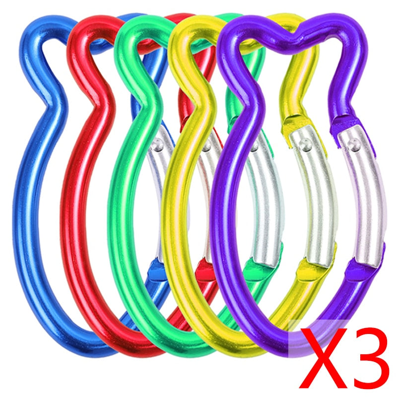 20Pcs Mini Carabiner Keychain Alluminum Alloy D-ring Buckle Spring Snap Clip Hooks Keychain Carabiner for Keys Camping Tools